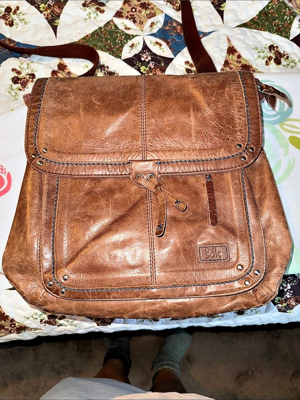 The Sak Ventura Leather Convertible Backpack Brown Shoulder Bag
